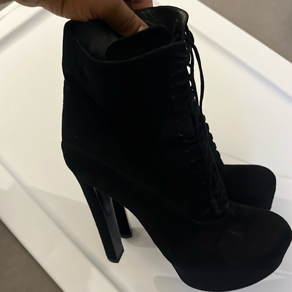 Prada Lace Up Suede Platform Bootie - Picture 3 of 5